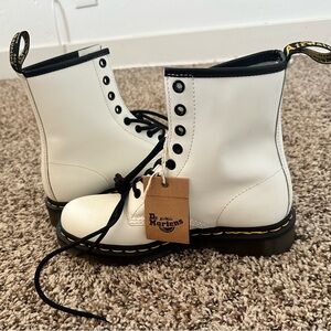 Women’s white Dr. Martens boots